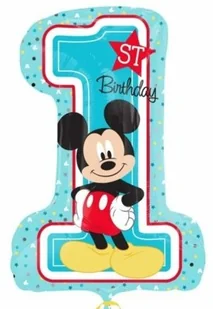 Amscan Balon foliowy Miki Cyfra 1 urodziny - Urodziny dziecka - miniaturka - grafika 2