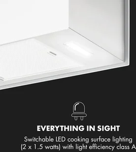 Klarstein Kronleuchter L 60 Biały (CGCH2-KronleuchterLW) - Okapy kuchenne - miniaturka - grafika 7