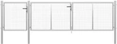 Ogrodzenia - vidaxl Brama ogrodzeniowa, stalowa, 400 x 100 cm, srebrna - miniaturka - grafika 1
