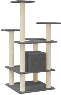 vidaXL Lumarko Drapak dla kota z sizalowymi słupkami, ciemnoszary, 110 cm 171481 - Drapaki dla kotów - miniaturka - grafika 6