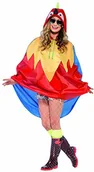 Stroje karnawałowe - Smiffys Parrot  prysznic Resistant partii Poncho, OS, czerwony 27611 - miniaturka - grafika 1