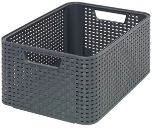Curver Poland Sp. z o. o. KOSZYK RATTAN M STYLE SZARY - Pudła i pojemniki do przechowywania - miniaturka - grafika 2