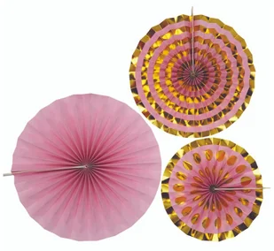 PartyDeco Rozeta wisząca "Premium Pink & Gold", mix, 3 szt RPK21 - Gadżety dla niej i dla niego - miniaturka - grafika 2