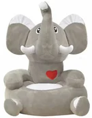 Fotele i pufy dla dzieci - Szary pluszowy fotel dziecięcy słoń B0-P44 - miniaturka - grafika 1