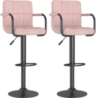 Taborety i hokery - vidaXL Hokery, 2 szt., różowe, tapicerowane aksamitem - miniaturka - grafika 1