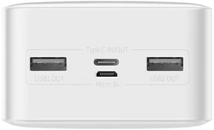 Baseus Bipow power bank 30000mAh 2x USB / USB Typ C / micro USB 15W biały (PPDML-K02) PPDML-K02 - Ładowarki do telefonów - miniaturka - grafika 4