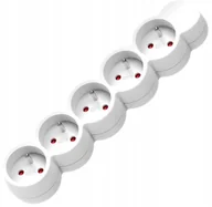 Przedłużacze i rozgałęźniki - HBF Pięciokrotny 3 Metry Ładny Biały 10A - miniaturka - grafika 1