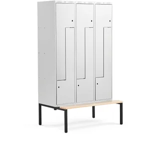 AJ Produkty Szafa ubraniowa typu Z, z ławeczką - Szafki BHP - miniaturka - grafika 5