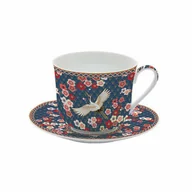 Filiżanki - Nuova R2S Easy Life Kopia DUŻA PORCELANOWA FILIŻANKA Z TALERZYKIEM Okinawa - Żuraw - 400 ml 1454OKIN - miniaturka - grafika 1