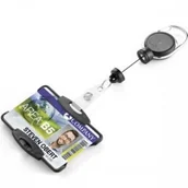 Identyfikatory - Durable Etui na kartę 54x87mm z mechanizmem ściągającym JOJO EXTRA STRONG czarne 1szt. /868901/ DU265-2 - miniaturka - grafika 1
