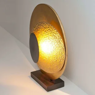 J. Holländer LED-Tischleuchte La Bocca, Höhe 43 cm, gold-braun - Lampy stojące - miniaturka - grafika 4