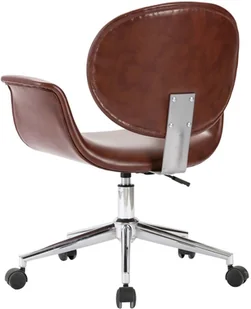 vidaXL Obrotowe krzesła stołowe, 2 szt., brązowe, sztuczna skóra 3054860 - Krzesła - miniaturka - grafika 5