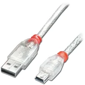 Kable USB - Lindy Kabel USB miniUSB 0.2m przezroczysty 41780 - miniaturka - grafika 1