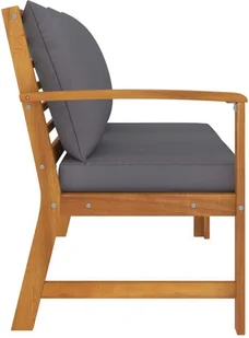 vidaXL Ławka ogrodowa, 114,5 cm, ciemnoszare poduszki, drewno akacjowe 311837 - Ławki ogrodowe - miniaturka - grafika 3