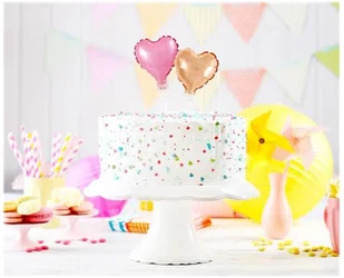 GO Balon foliowy różowe serce do patyka - 8 cm - 1 szt BS-4RO - Balony i akcesoria - miniaturka - grafika 2