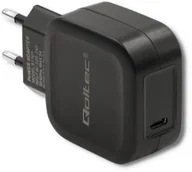 Ładowarki do telefonów - Qoltec ŁADOWARKA SIECIOWA USB TYP C, PD, 5V, 3A, 20W, CZARNA 51707 - miniaturka - grafika 1