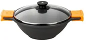 Woki - BRA Pinti efektywne NON-Stick Wok z pokrywką z kratką CM24 garnki i przygotowanie A272024 - miniaturka - grafika 1