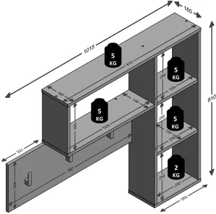 vidaXL FMD FMD Wieszak na płaszcze, ścienny, 4 półki, antracytowo-dębowy 433870 - Wieszaki i stojaki - miniaturka - grafika 6