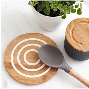 Ladelle Bambusowa Podstawka Classic Biaa Okga Ld-80053 20,0 Cm - Podstawki pod garnki - miniaturka - grafika 3