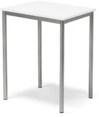 Meble do szkół i przedszkoli - AJ Produkty Stół SONITUS, 700x600x900 mm, laminat biały, szary aluminium - miniaturka - grafika 1