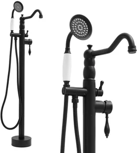 Yoka Bateria wolnostojąca wannowa podłogowa prysznicowa czarna - Yoka BP.VIENNA BLK - Baterie wannowe i prysznicowe - miniaturka - grafika 4