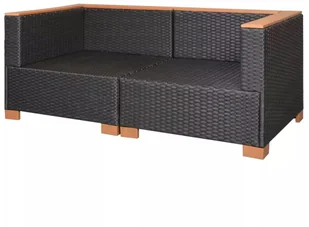 vidaXL Zestaw mebli do ogrodu, 6 części, czarny polirattan, blat WPC - Meble ogrodowe - miniaturka - grafika 7