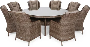 HOME &amp; GARDEN Meble ogrodowe technorattanowe Bristol Round Elegant 180 cm Ginger / Brown Melange 8+1 709912 - Meble ogrodowe - miniaturka - grafika 2
