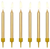 Dekoracje sali - Party Deco Świeczki urodzinowe złote - 6 szt. SCP-10-019ME - miniaturka - grafika 1