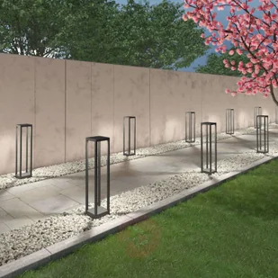 Lampenwelt com Słupek oświetleniowy LED Carlota ciemnoszary 65 cm - Lampy ogrodowe - miniaturka - grafika 2