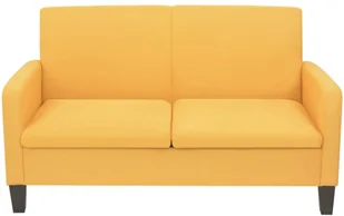 vidaXL Zestaw 2 sof tapicerowanych tkaniną, żółty - Komplety wypoczynkowe - miniaturka - grafika 5