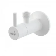 Zawory i kraniki - Alcaplast ZAWÓR KĄTOWY Z FILTREM 1/2" 3/8", OKRĄGŁY BIAŁY POŁYSK AQ/ARV001B - miniaturka - grafika 1