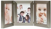 Ramki na zdjęcia - Deknudt Frames Deknudt klatek s41vd1-H3 V-10.0 X 15.0 ramka na zdjęcia, rozkładana, do 3 zdjęć, format pionowy, w kolorze srebrnym, srebro, 10 x 15  cm S41VD1-H3V-10.0X15.0 - miniaturka - grafika 1