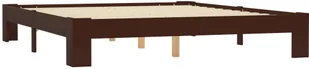 vidaXL Rama łóżka, ciemnobrązowa, lite drewno sosnowe, 160 x 200 cm - Łóżka - miniaturka - grafika 16