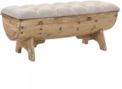 Ławki do przedpokoju - vidaXL Ławka ze schowkiem, lite drewno i tkanina, 103 x 51 x 44 cm vidaXL - miniaturka - grafika 1
