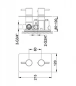 Baterie podtynkowe - Kohlman Axel Gold Bateria wannowa podtynkowa termostatyczna złota QW433AGD - miniaturka - grafika 1