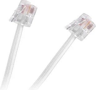 TEL0033F-7,5 Przewód tel.wt.-wt.biały 7,0m - Patchcordy - miniaturka - grafika 2