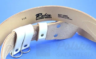 WIREX (PL) Wojskowy Pas Męski Skórzany OFICER RUBIN (PL) Skóra Licowa BIAŁY Super Wytrzymały Z Płytką I Przeszyciami P140 - Paski - miniaturka - grafika 6