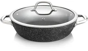Patelnie - Tescoma Patelnia głęboka PRESIDENT Stone z pokrywką 28 cm - miniaturka - grafika 1