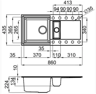 Elleci Easy 425 G62 kremowy LGY42562 - Zlewozmywaki - miniaturka - grafika 3