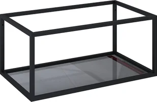 Elita 167666 STELAŻ PODSZAFKOWY 80 BLACK Z PÓŁKĄ SZKLANĄ - Szafki łazienkowe - miniaturka - grafika 2