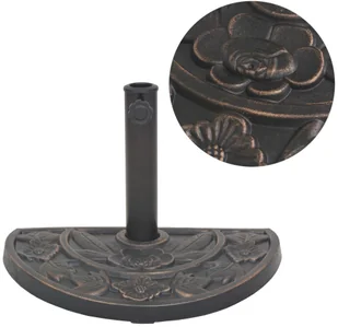 vidaXL Podstawa pod parasol, półokrągła, żywicowa, brązowa, 9 kg - Pozostałe meble ogrodowe - miniaturka - grafika 2