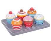 Zabawki AGD - Bigjigs Toys Drewniana tacka z Muffinkami BJ465 714001 - miniaturka - grafika 1