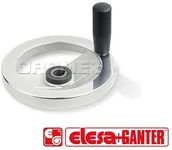 Części i akcesoria do maszyn rolniczych - Koło ręczne aluminiowe z obrotową rączką pokrętło blokujące ze sprzęgłem GN 322.4D - ELESA+GANTER - miniaturka - grafika 1