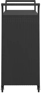 shumee Wózek barowy z szufladą czarny 100x45x97 cm polirattan - Wózki na żywność - miniaturka - grafika 6