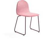 Krzesła - AJ Produkty Krzesło GANDER, płozy, siedzisko 450 mm, tkanina, ciemnoczerwony - miniaturka - grafika 1