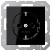 Wyłączniki światła i elektryczne - Jung JUNG gniazdo wtykowe z zestykiem ochronnym 16 A 250 V Serie A Czarny, 1 sztuki, a 1520 SW - miniaturka - grafika 1