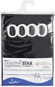 Zasłony prysznicowe - Sepio Sepio Zasłona prysznicowa Star czarna 180 cm x 200 cm - miniaturka - grafika 1