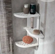 Półki łazienkowe - Gedy Półka łazienkowa narożna, 230x375x230 mm, ABS, biała 8579 - miniaturka - grafika 1