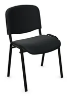 Fotele i krzesła biurowe - Nowy Styl Krzesło konferencyjne skaj stelaż czarny ISO - miniaturka - grafika 1