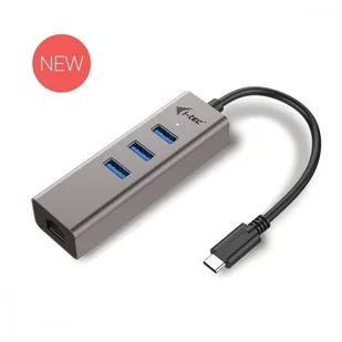 i-Tec USB-C Metal 3-portowy HUB z adapterem Gigabit Ethernet C31METALG3HUB - Huby USB - miniaturka - grafika 4